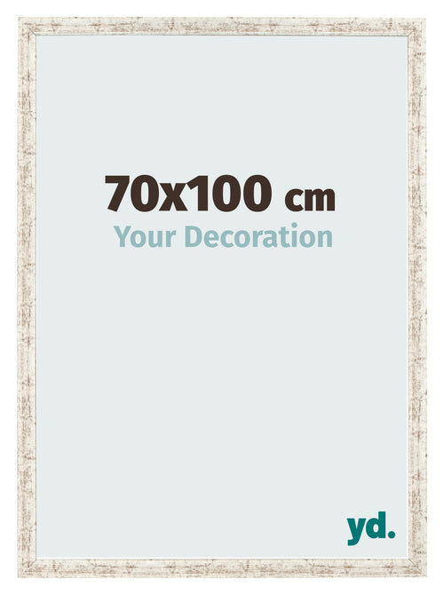 Cadre Photo 70x100cm Blanc Vintage MDF Bologna De Face Mesure | Yourdecoration.fr