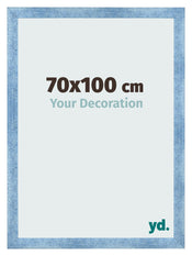 Cadre Photo 70x100cm Bleu Brillant Patine MDF Pisa De Face Mesure | Yourdecoration.fr