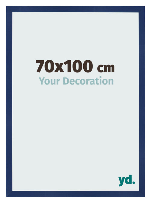 Cadre Photo 70x100cm Bleu Foncé Patiné MDF Bologna De Face Mesure | Yourdecoration.fr