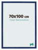 Cadre Photo 70x100cm Bleu Foncé Patiné MDF Bologna De Face Mesure | Yourdecoration.fr