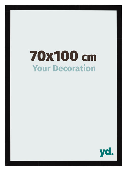 Cadre Photo 70x100cm Noir Brillant MDF Bologna De Face Mesure | Yourdecoration.fr