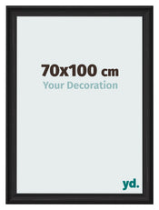Cadre Photo 70x100cm Noir Grain de Bois MDF Lazio De Face Mesure | Yourdecoration.fr