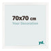 Cadre Photo 70x70 cm Blanc Brillant MDF Bologna De Face Mesure | Yourdecoration.fr