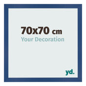 Cadre Photo 70x70 cm Bleu Fonce MDF Bologna De Face Mesure | Yourdecoration.fr