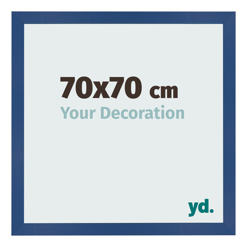 Cadre Photo 70x70 cm Bleu Fonce MDF Bologna De Face Mesure | Yourdecoration.fr