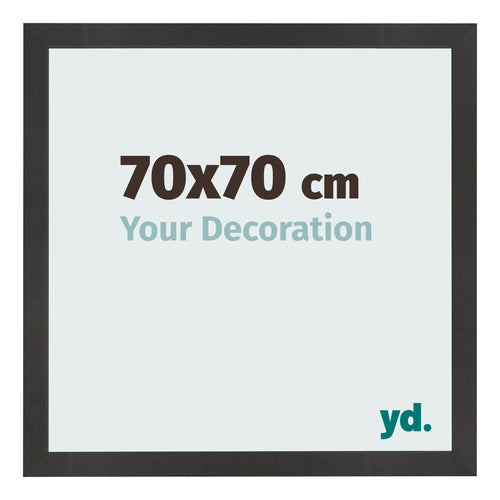 Cadre Photo 70x70 cm Noir Mat MDF Bologna De Face Mesure | Yourdecoration.fr