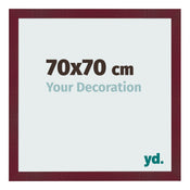 Cadre Photo 70x70 cm Vin Rouge Patine MDF Bologna De Face Mesure | Yourdecoration.fr