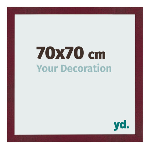 Cadre Photo 70x70 cm Vin Rouge Patine MDF Bologna De Face Mesure | Yourdecoration.fr