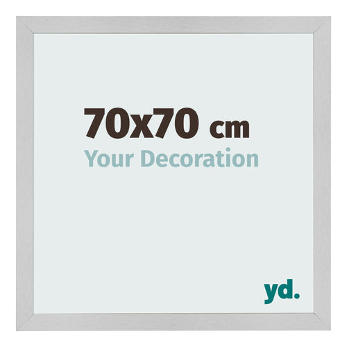 Cadre Photo 70x70cm Acier Inoxydable MDF Bologna De Face Mesure | Yourdecoration.fr