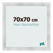 Cadre Photo 70x70cm Aluminium Brosse MDF Pisa De Face Mesure | Yourdecoration.fr