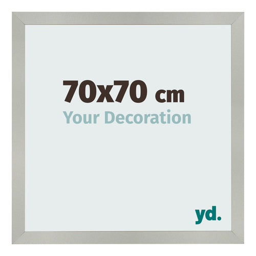 Cadre Photo 70x70cm Argent Mat MDF Bologna De Face Mesure | Yourdecoration.fr