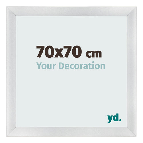 Cadre Photo 70x70cm Argent Noir Patine MDF Pisa De Face Mesure | Yourdecoration.fr