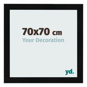 Cadre Photo 70x70cm Noir Argent Poli MDF Pisa De Face Mesure | Yourdecoration.fr