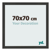 Cadre Photo 70x70cm Noir Grain de Bois MDF Bologna De Face Mesure | Yourdecoration.fr