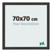 Cadre Photo 70x70cm Noir Grain de Bois MDF Bologna De Face Mesure | Yourdecoration.fr