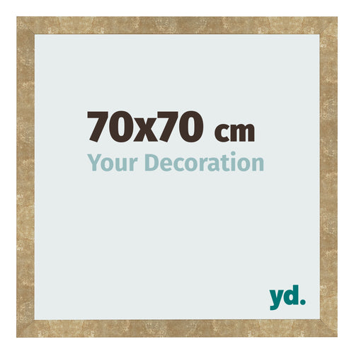 Cadre Photo 70x70cm Or Antique MDF Bologna De Face Mesure | Yourdecoration.fr