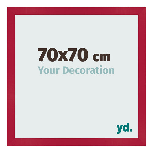 Cadre Photo 70x70cm Rouge MDF Bologna De Face Mesure | Yourdecoration.fr