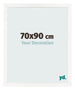 Cadre Photo 70x90 cm Blanc Brillant MDF Bologna De Face Mesure | Yourdecoration.fr
