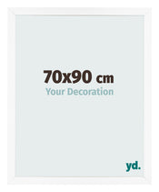 Cadre Photo 70x90 cm Blanc Mat MDF Bologna De Face Mesure | Yourdecoration.fr