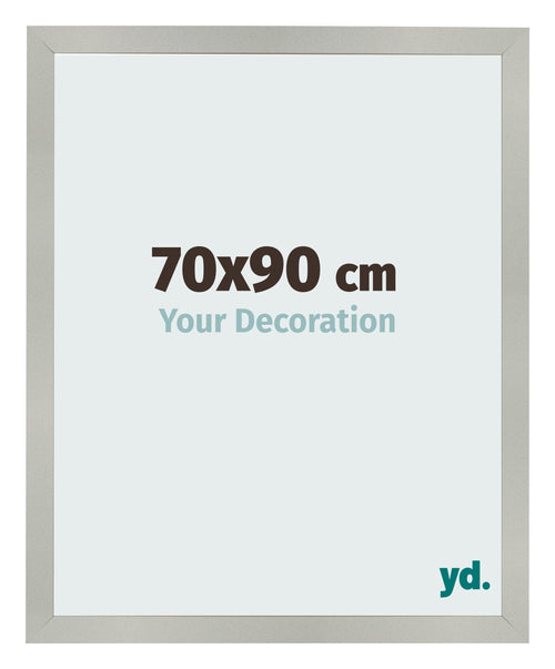 Cadre Photo 70x90cm Argent Mat MDF Bologna De Face Mesure | Yourdecoration.fr