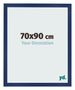 Cadre Photo 70x90cm Bleu Foncé Patiné MDF Bologna De Face Mesure | Yourdecoration.fr