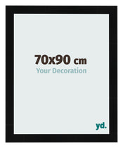 Cadre Photo 70x90cm Noir Argent Poli MDF Pisa De Face Mesure | Yourdecoration.fr