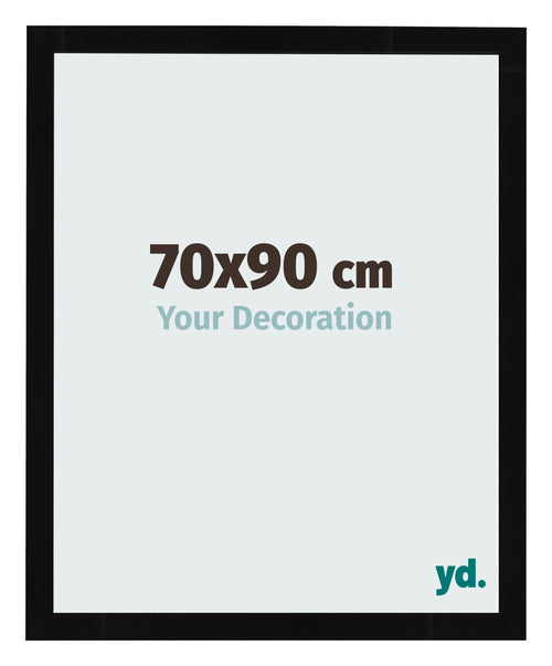 Cadre Photo 70x90cm Noir Brillant MDF Bologna De Face Mesure | Yourdecoration.fr