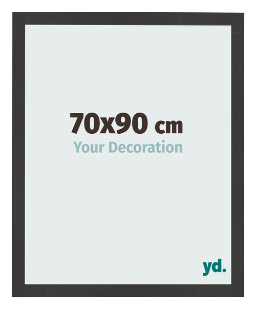 Cadre Photo 70x90cm Noir Grain de Bois MDF Bologna De Face Mesure | Yourdecoration.fr