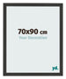 Cadre Photo 70x90cm Noir Grain de Bois MDF Bologna De Face Mesure | Yourdecoration.fr