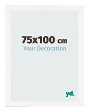 Cadre Photo 75x100 cm Blanc Brillant MDF Bologna De Face Mesure | Yourdecoration.fr