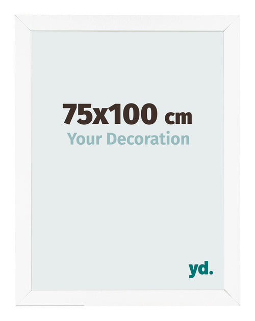 Cadre Photo 75x100 cm Blanc Mat MDF Bologna De Face Mesure | Yourdecoration.fr