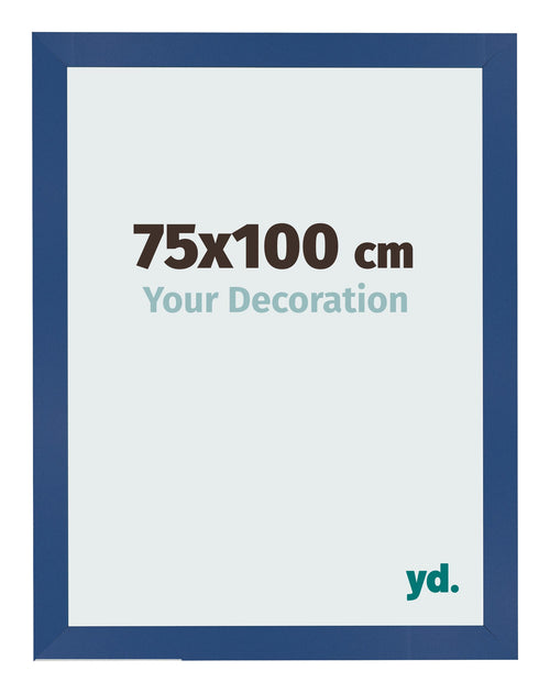 Cadre Photo 75x100 cm Bleu Fonce MDF Bologna De Face Mesure | Yourdecoration.fr