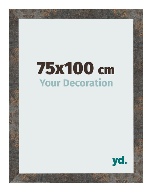 Cadre Photo 75x100 cm Metal Oxyde MDF Bologna De Face Mesure | Yourdecoration.fr