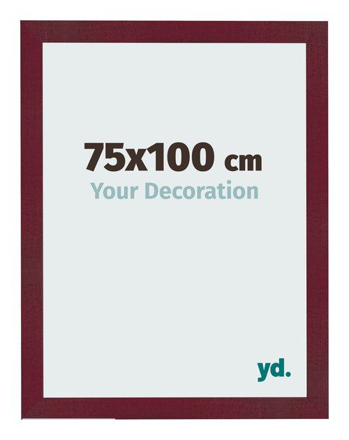 Cadre Photo 75x100 cm Vin Rouge Patine MDF Bologna De Face Mesure | Yourdecoration.fr
