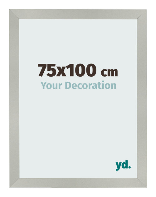 Cadre Photo 75x100cm Argent Mat MDF Bologna De Face Mesure | Yourdecoration.fr