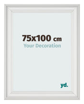Cadre Photo 75x100cm Blanc Patine MDF Lazio De Face Mesure | Yourdecoration.fr