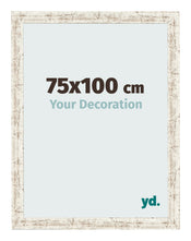 Cadre Photo 75x100cm Blanc Vintage MDF Bologna De Face Mesure | Yourdecoration.fr