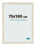 Cadre Photo 75x100cm Blanc Vintage MDF Bologna De Face Mesure | Yourdecoration.fr