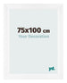 Cadre Photo 75x100cm Blanc Vintage MDF Pisa De Face Mesure | Yourdecoration.fr