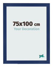 Cadre Photo 75x100cm Bleu Foncé Patiné MDF Bologna De Face Mesure | Yourdecoration.fr