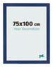 Cadre Photo 75x100cm Bleu Foncé Patiné MDF Bologna De Face Mesure | Yourdecoration.fr