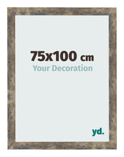 Cadre Photo 75x100cm Bleu Or Mélangé MDF Bologna De Face Mesure | Yourdecoration.fr