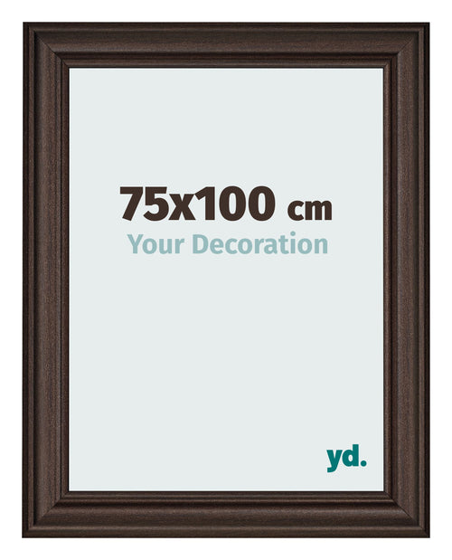 Cadre Photo 75x100cm Chene Fonce MDF Lazio De Face Mesure | Yourdecoration.fr