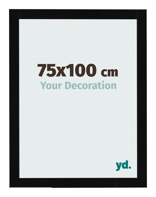 Cadre Photo 75x100cm Noir Brillant MDF Bologna De Face Mesure | Yourdecoration.fr