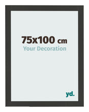 Cadre Photo 75x100cm Noir Grain de Bois MDF Bologna De Face Mesure | Yourdecoration.fr