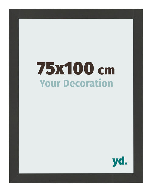Cadre Photo 75x100cm Noir Grain de Bois MDF Bologna De Face Mesure | Yourdecoration.fr