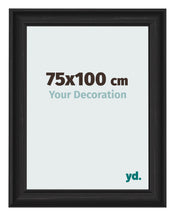 Cadre Photo 75x100cm Noir Grain de Bois MDF Lazio De Face Mesure | Yourdecoration.fr