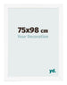 Cadre Photo 75x98 cm Blanc Mat MDF Bologna De Face Mesure | Yourdecoration.fr