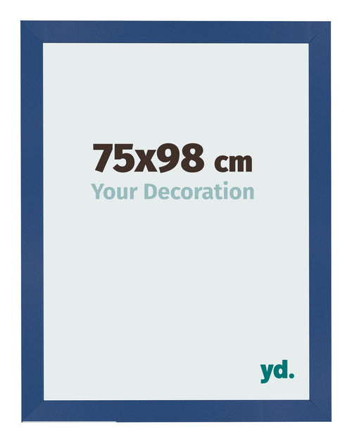 Cadre Photo 75x98 cm Bleu Fonce MDF Bologna De Face Mesure | Yourdecoration.fr