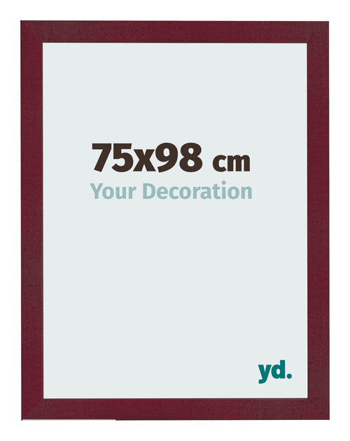 Cadre Photo 75x98 cm Vin Rouge Patine MDF Bologna De Face Mesure | Yourdecoration.fr